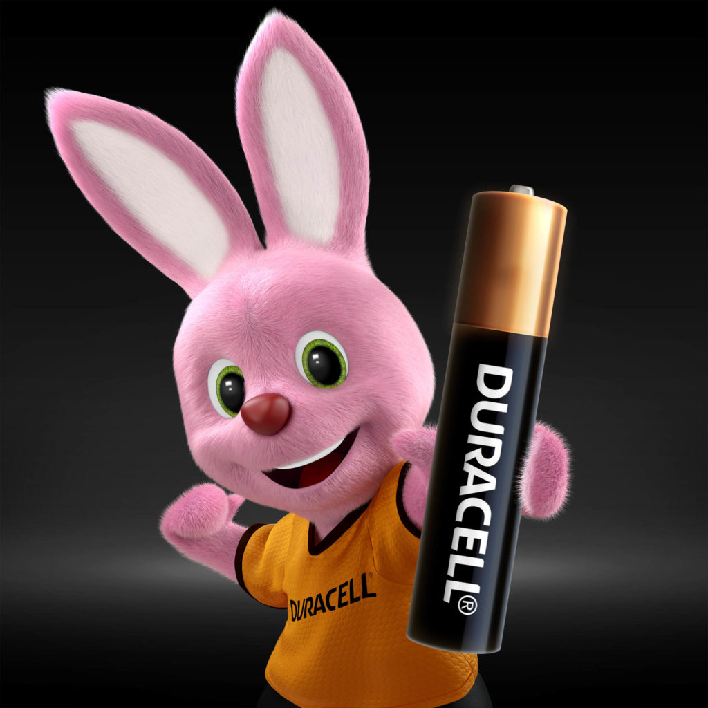 Bunny introducing Duracell Specialty Alkaline AAAA size battery