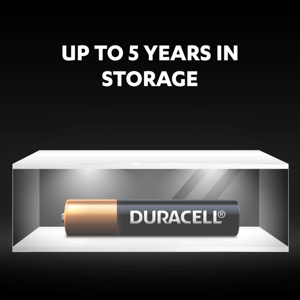 Unused specialty alkaline AAAA size batteries stay fresh and powered for up to 5 years in ambient storage